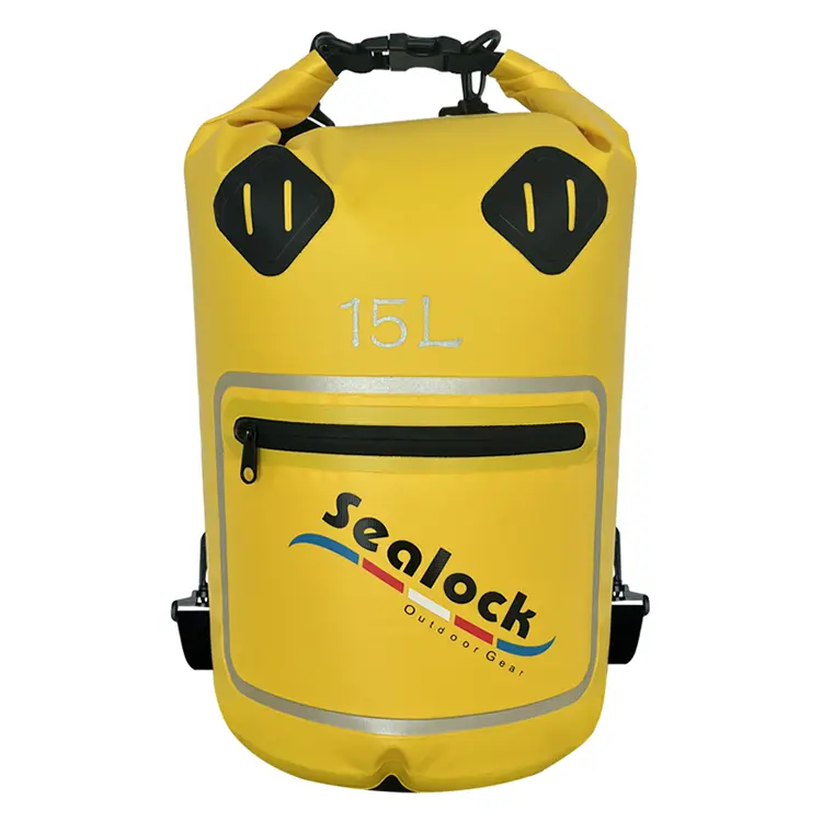 15L/20L IPX7 वाटरप्रूफ ड्राई ब्याग पारदर्शी झ्याल र सुख्खा-भिजेको पृथकीकरणको साथ